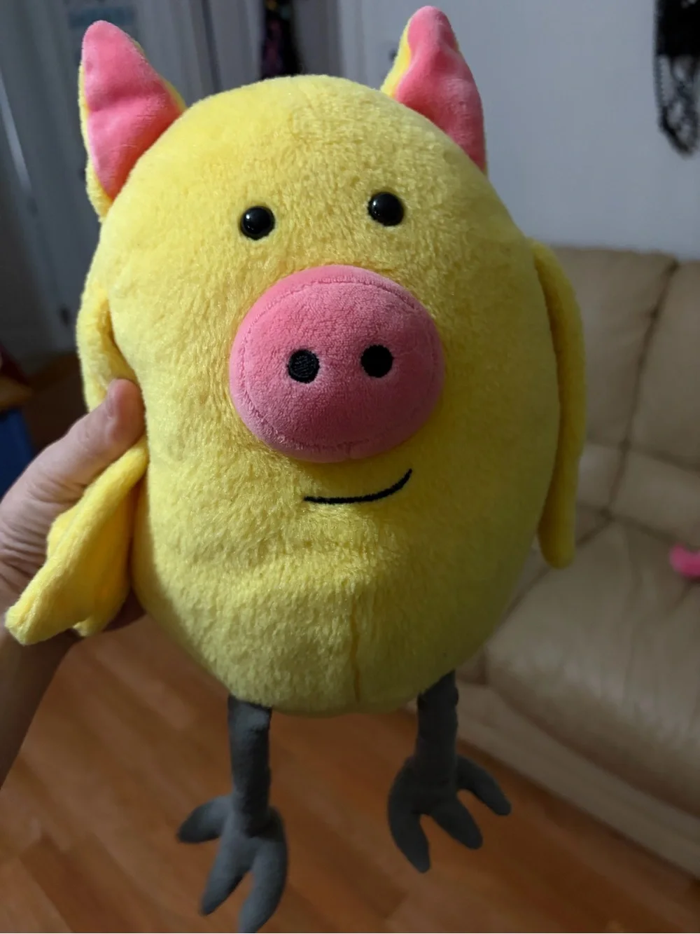 Manhattan Toy Company Little Joe Chickapig Yellow Plush Pig Colorfull HTF rare
